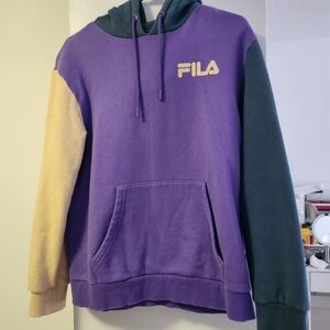 FILA  Colorblock Hoodie - Purple, Green, and Yellow